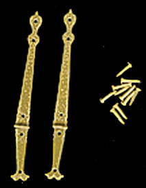 Dollhouse Miniature Brass Strap Hinges For Chests 2Pcs.